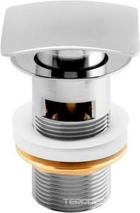 Донный клапан для сливного отверстия раковин с переливом, нажимной Clic-Clac, G 1 1/4, квадрат, (металл цв.хром),  ZZ Allen Brau Infinity 5.21026-00