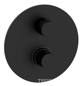 Смеситель-термостат для душа, встраиваемый в стену, на 2 потреб., (цв.черный матовый),  ZZ Paffoni Light LIQ018NO