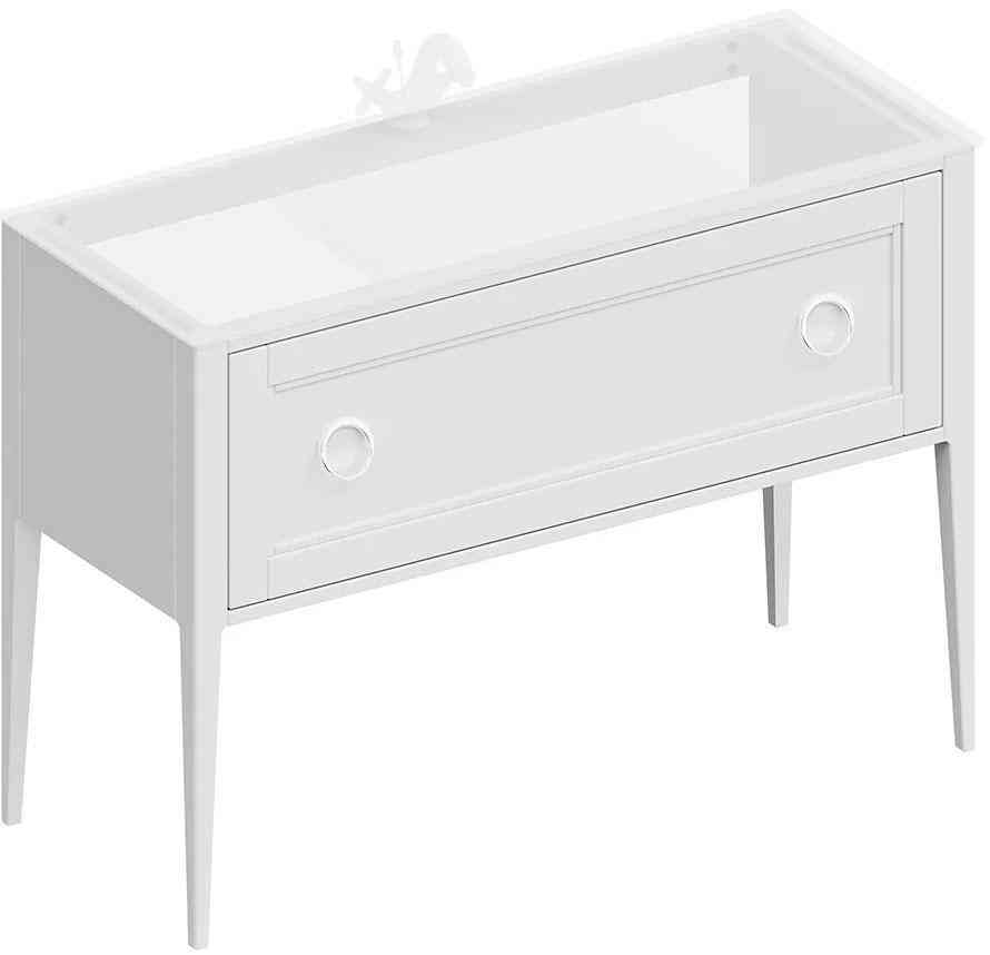 Тумба PLAZA Classic, напольная 120 см, 1 выдвижной ящик, высота 840 мм, цв. белый | ZZ