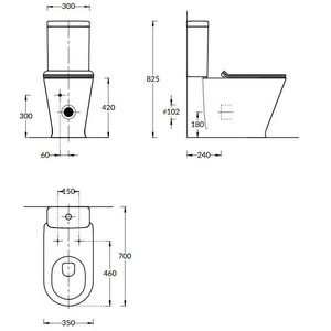 Бачок для унитаза  Modern, белый глянцевый Kerama Marazzi Plaza PLMR.cis.01