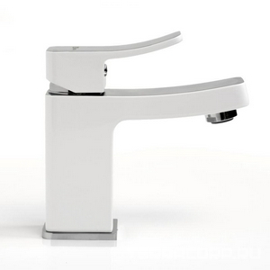 Смеситель для раковины, низкий,  без донного клапана, цв. белый/хром ZZ Wasserkraft aller 1063W