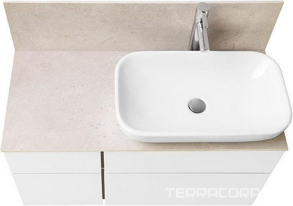 Столешница для мебели  100 с панелью, керамогранит, цв.бежевый ZZ Aquaton Мишель 1A277303MIX40