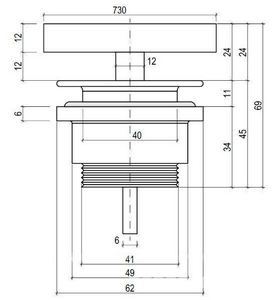 Донный клапан, фиксированный, ДЛЯ РАКОВИН ALDA 01, ALDA WALL 01-03, MAREA 01 – 11, LUCE, MONA, (крышка камень S-Sense цв.белый глян), D 604 Salini ZZ Salini Универсал 166202G