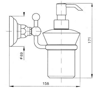 Дозатор настенный, (белая керамика, держатель цв. хром),  ZZ Nicolazzi Teide 1489 CR 05
