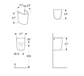 Полупьедестал для раковины,  Nr.1 Comprimo ZZ Geberit Renova 296250000