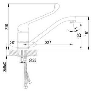 Смеситель для раковины, с локтевой рукояткой, хром ZZ Lemark Project LM4604C