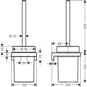 Ерш настенный, (цв.хром/стекло матовое),  Hansgrohe AddStoris 41752000