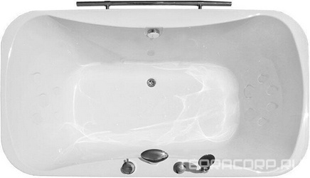 Ванна акриловая  "ЛИОН", 2000х1100 + смеситель/излив "Бриз/Ниагара", каркас и слив-перелив (хром) в компл., БЕЗ панели ZZ