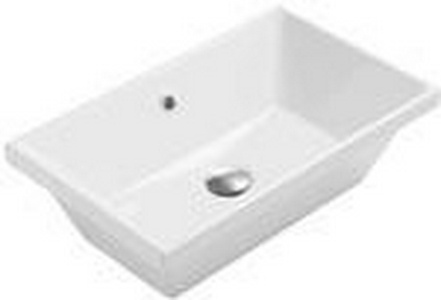 Раковина встраиваемая в столешницу сверху, прямоугольная 550х340хh170мм, без отв.д/смесит., с переливом,  ZZ Globo Stockholm FO056.BI