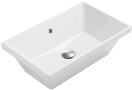 Раковина встраиваемая в столешницу сверху, прямоугольная 550х340хh170мм, без отв.д/смесит., с переливом,  ZZ Globo Stockholm FO056.BI