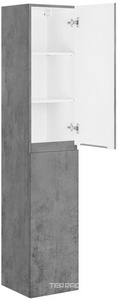 Шкаф подвесной h1700x350x350мм, 2 двери, петли справа/слева, (цв.Beton), Fine/ ZZ Vincea Norma VSC-2NF170BT