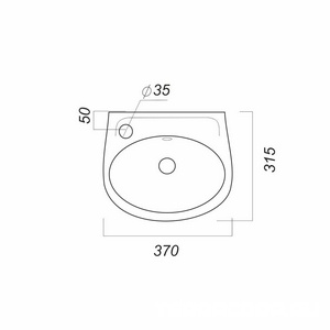 Мини-умывальник "", 365x315x158 мм, с 1 отв., без комплекта крепежа, белый Sanita Лада WB.MN/Lada/37-L/WHT.G/S1 (LDASAWB01)
