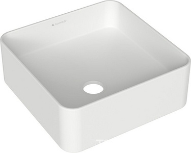 Раковина накладная на столешницу, квадрат, 370x370хh135мм, без отв.д/смесит., без перелива, (цв.белый матовый),  ZZ Aqueduto Espiral ESP0320