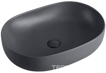 Раковина накладная 600х400хh135мм, без отверстия для смесителя, без перелива, (цв.антрацит матовый), Vincea ZZ Vincea Раковины VBS-113MA