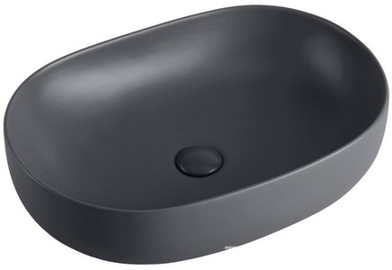 Раковина накладная 600х400хh135мм, без отверстия для смесителя, без перелива, (цв.антрацит матовый), Vincea ZZ Vincea Раковины VBS-113MA