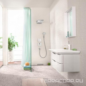 Смеситель для раковины, излив h138х113мм, слив.набор «Push-open» в компл., (цв.белый/хром),  Hansgrohe PuraVida 15070400