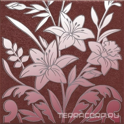 Декор Барберино 3 бордо глянцевый 20x20