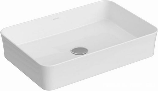 Раковина 55х38 cм, накладная БЕЗ отверстия под смеситель, цв.белый ZZ Berges Ego 181009