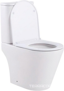 Унитаз напольный с бачком, безободковый, круговой смыв торнадо, цвет белый, с крышкой-сиденьем микролифт Aqua Nero Areta AN-001S