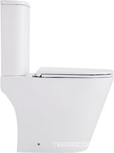 Унитаз напольный с бачком, безободковый, круговой смыв торнадо, цвет белый, с крышкой-сиденьем микролифт Aqua Nero Areta AN-001S