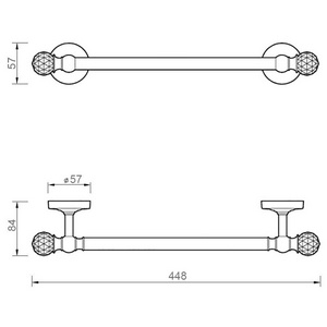 Полотенцедержатель 448мм, (цв.золото),  ZZ Migliore Amerida 16604