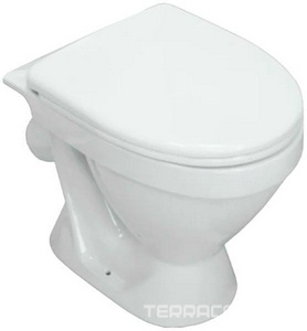 АКЦИЯ  Чаша унитаза "" (2-ой сорт), пластиковая крышка в комплекте, без бачка n172289 ZZ Sanita Виктория WC/Victoria/1-P/WHT.G/S2