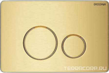 Клавиша смыва, двойной смыв, нержавеющая сталь, цв. золото матовый Grossman Style 700.K31.05.32M.32M