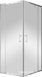 Душ.ограждение квадр. 800-900х800-900хh1950мм, распашные двери с неподв. сегментами, вход 625мм, (ст.прозр. 6мм, фурн/хром), Variante ZZ