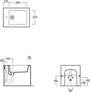 Биде напольное 37,5х51cм, 1 отв. д/смес. (без креплений F81),  ZZ Simas Frozen FZ 04