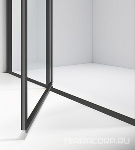 Дверь для душа, в нишу 1200хh1950мм, распашная, 1 дверь, 1 неподв.секция, правая/левая, (стекло прозр.8мм Easy Clean, фурн.цв.черный мат.), ZZ Vincea Slim 8mm VDP-4SL120CLB