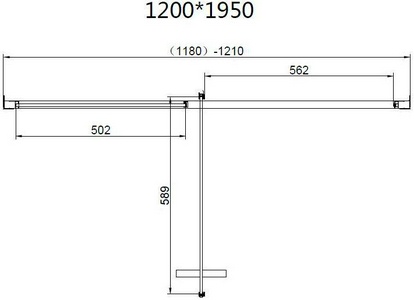 Дверь для душа, в нишу 1200хh1950мм, распашная, 1 дверь, 1 неподв.секция, правая/левая, (стекло прозр.8мм Easy Clean, фурн.цв.черный мат.), ZZ Vincea Slim 8mm VDP-4SL120CLB