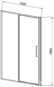 Дверь для душа, в нишу 1200хh1950мм, распашная, 1 дверь, 1 неподв.секция, правая/левая, (стекло прозр.8мм Easy Clean, фурн.цв.черный мат.), ZZ Vincea Slim 8mm VDP-4SL120CLB