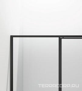 Дверь для душа, в нишу 1200хh1950мм, распашная, 1 дверь, 1 неподв.секция, правая/левая, (стекло прозр.8мм Easy Clean, фурн.цв.черный мат.), ZZ Vincea Slim 8mm VDP-4SL120CLB