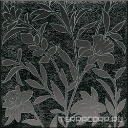 Декор Барберино 4 чёрный глянцевый 20x20