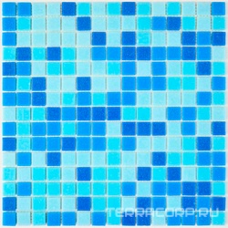 Мозаика Bonaparte Мозаика стеклянная Aqua 100 (на бумаге) (20x20x4)  32,7x32,7 Комбинированный 
