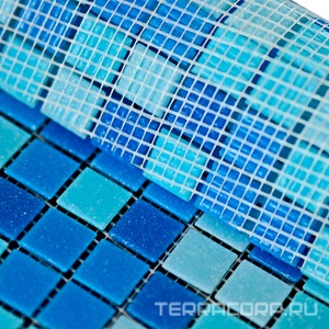 Мозаика Bonaparte Мозаика стеклянная Aqua 100 (на бумаге) (20x20x4)  32,7x32,7 Комбинированный 