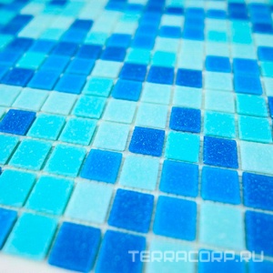 Мозаика Bonaparte Мозаика стеклянная Aqua 100 (на бумаге) (20x20x4)  32,7x32,7 Комбинированный 