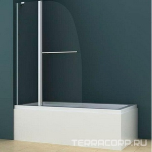 Шторка для ванны складная 100х140 цв. профиля хром, ZZ Azario Boston AZ-142TB