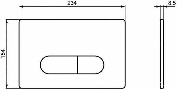 Клавиша двойного смыва, (цв.хром),  ZZ Ideal Standard Prosys Oleas R0116AA