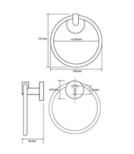 Полотенцедержатель-кольцо, (цв.черный матовый),  ZZ Bemeta Dark 104204060