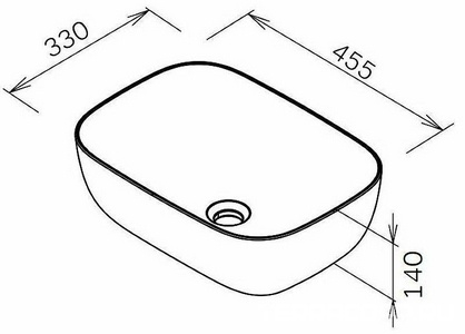 Раковина накладная 45х33 см, цв.черный матовый ZZ AMPM FUNC M8FWCC10450BM