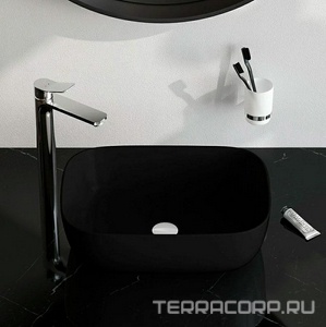 Раковина накладная 45х33 см, цв.черный матовый ZZ AMPM FUNC M8FWCC10450BM