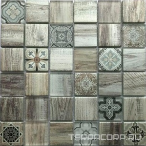 Мозаика Bonaparte Мозаика стеклянная Rabat Beige (48x48x6) 30x30 Комбинированный 