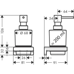 Дозатор настенный, (цв.хром/стекло матовое),  Hansgrohe AddStoris 41745000