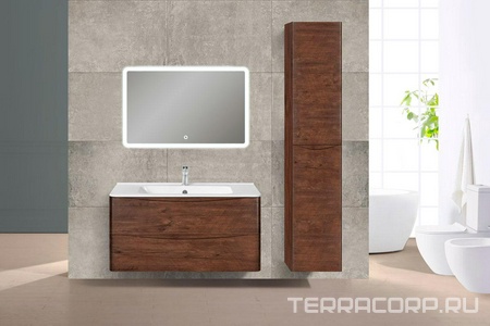 База под раковину подвесная, 2 выкатных ящика, 995x466xh500мм, без раковины, (цв.R.Wood),  ZZ Vincea Paola VMC-2P100RW