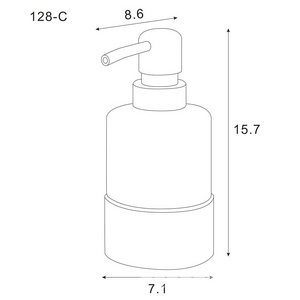 Дозатор жидкого мыла  стеклянный настольный, ц. хром ZZ Azario NESSY AZ-128-C