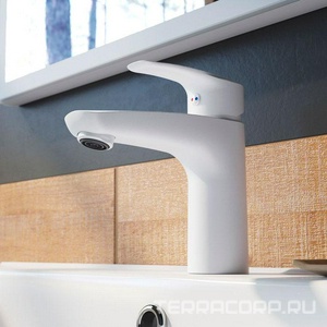 Смеситель для раковины, цв. белый матовый, ZZ Iddis ray RAYWT00i01