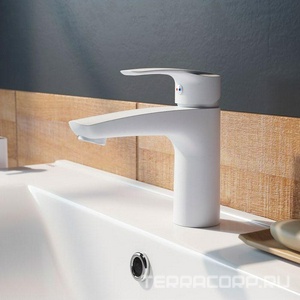 Смеситель для раковины, цв. белый матовый, ZZ Iddis ray RAYWT00i01