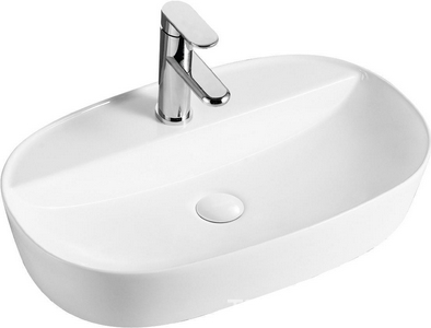 Раковина накладная  (AZ-2203 SP) 610x400x120 мм см,с отверстием под см-ль, цв. белый ZZ Azario Azario AZ-2203 SP