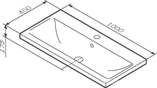 Раковина для тумбы , 100 см, цв. белый глянец, ZZ AMPM X-Joy M85AWCC1002WG